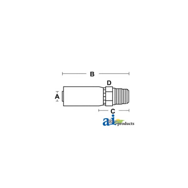 (HC-MP) Male NPTF Pipe - Rigid - Straight 2.5" x0.7" x0.7"